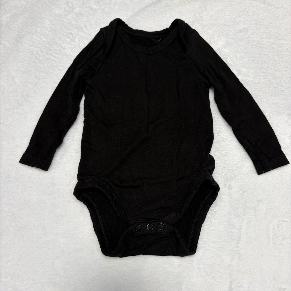 Little Sleepies Black Bodysuit 0-3M Bamboo Long Sleeve VGUC